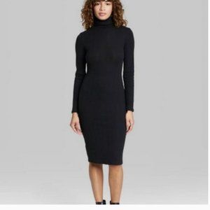 Wild Fable Long Sleeve Black Turtleneck MIDI Dress XXL